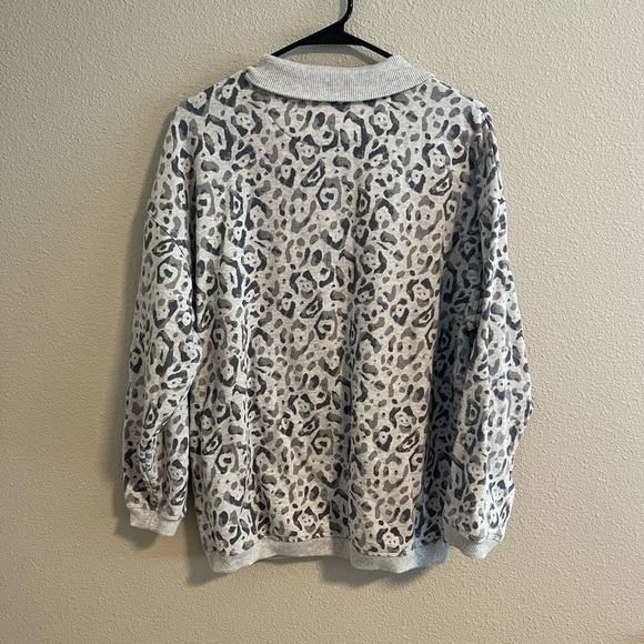 Aerie 1/4 zip leopard pullover sweatshirt XS - Picture 4 of 4